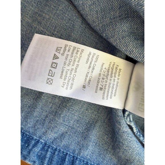 J.Crew Denim T-Shirt Dress Women's Size XXS NWT Boho Picnic Cottage Core Spring - Picture 8 of 8